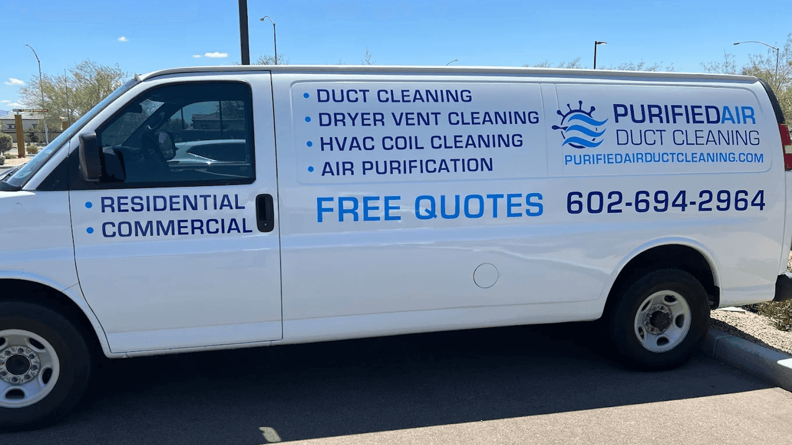 Purified Air Duct Cleaning — branded company service van